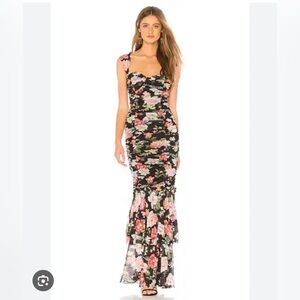 Majorelle Floral Black Maxi Dress